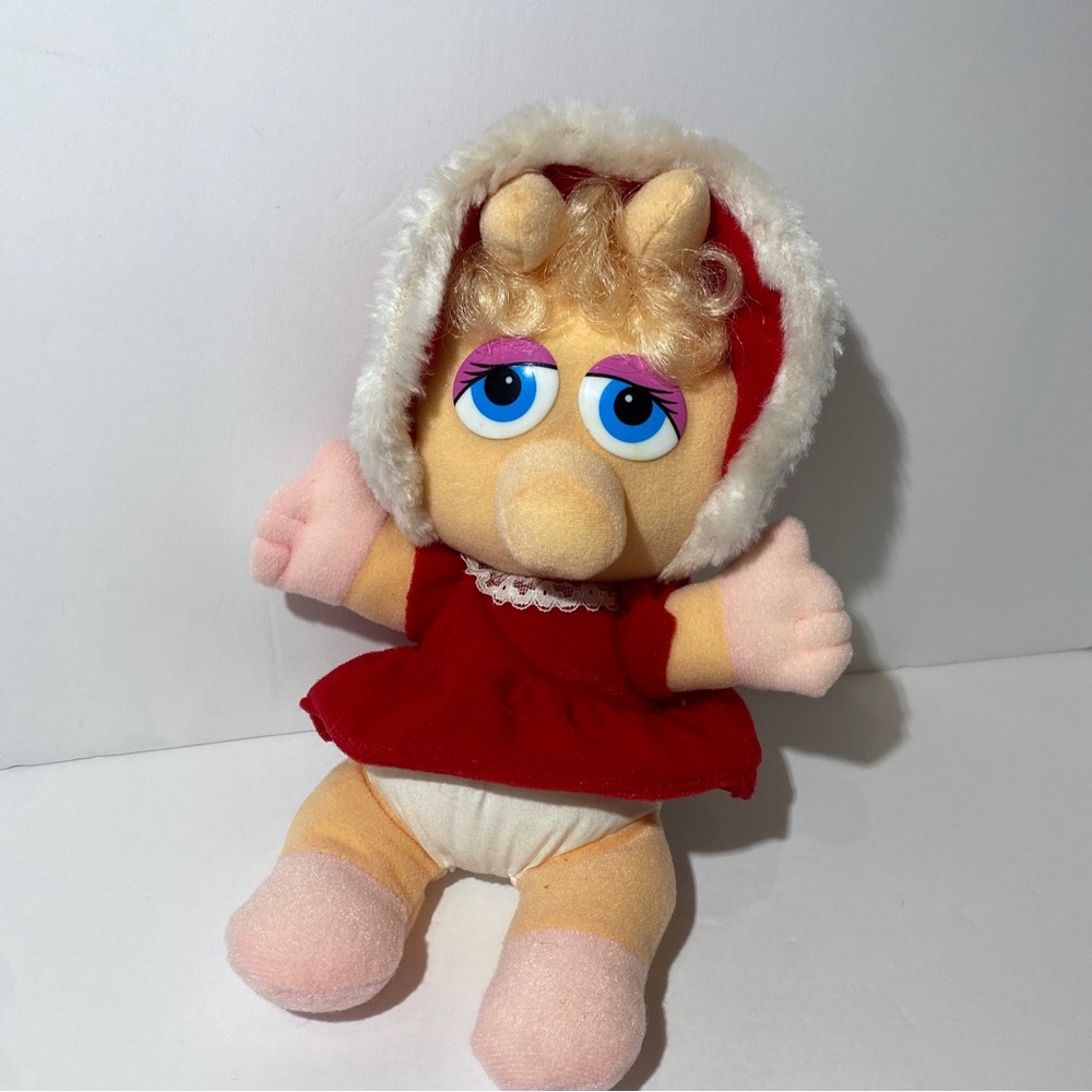 10" Baby Miss Piggy Christmas Plush Toy Stuffed Animal 1987 Henson Associates .